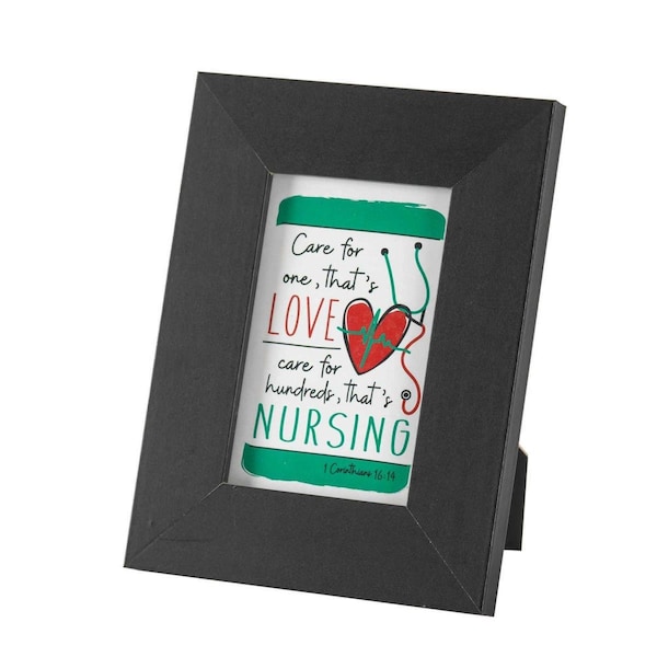 Dicksons 4 x 6 in. Tabletop Nurse Care 1 Corinthians 16-14 Psalm V Photo Frame PF4015BL-46-43 - main